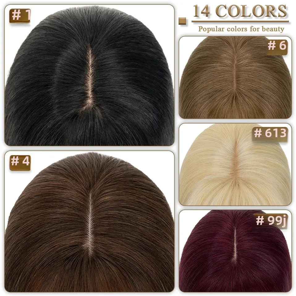 S-noilite Haar deckel 10x12cm Frauen Topper 3,5x9cm Seiden basis Natur haar Perücke menschliches Haar für Frauen Haarteil mit Pony