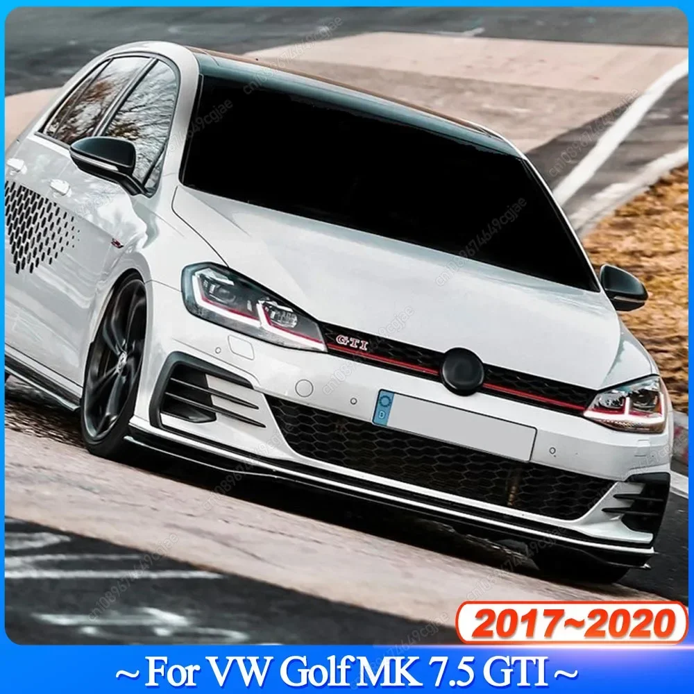 VW 골프 용 TCR 스타일 7.5 MK 7.5 GTI 2017 2018 2019 2020 광택 블랙 카 앞 범퍼 스플리터 립 커버 가드 바디 키트 튜닝