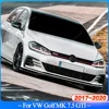 TCR スタイル Vw ゴルフ 7.5 MK 7.5 GTI 2017 2018 2019 2020 グロスブラック車のフロントバンパースプリッターリップカバーガードボディキットチューニング 1