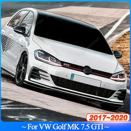 TCR スタイル Vw ゴルフ 7.5 MK 7.5 GTI 2017 2018 2019 2020 グロスブラック車のフロントバンパースプリッターリップカバーガードボディキットチューニング