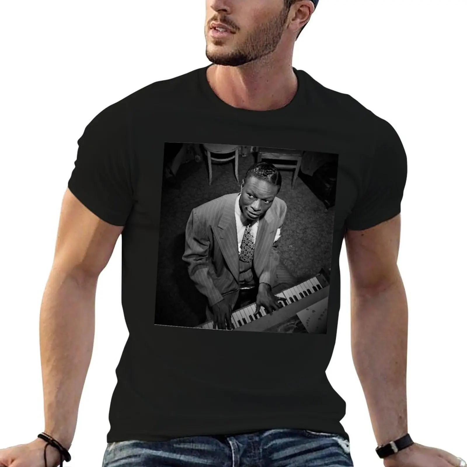 

Nat King Cole Portrait Classic T-Shirt t shirts with prints t shirt personalised man t shirts high quality luxury brand T-Shirt