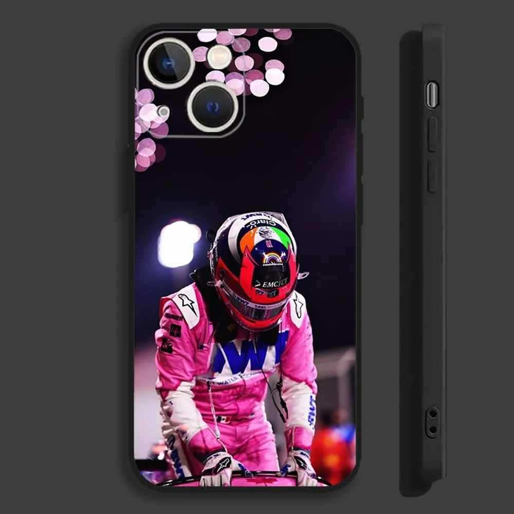 F1 11 Checo S-Sergio P-Perez Capa de telefone para iPhone 16,15,14,13,12,11,Pro,Max,Plus,Mini,X,XS,XR,8,7,6,S,SE Capa preta macia