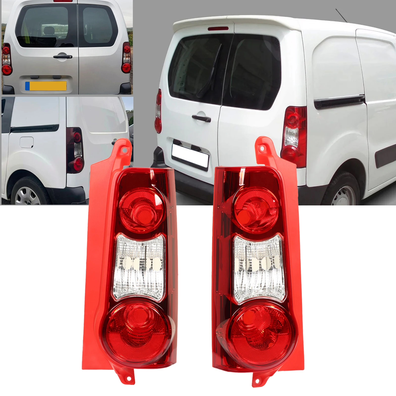 

Left /Right Car Taillight 6351FJ Waterproof Brake Light Car Signal Lamp Shell Replacement For PEUGEOT PARTNER 2008-2012