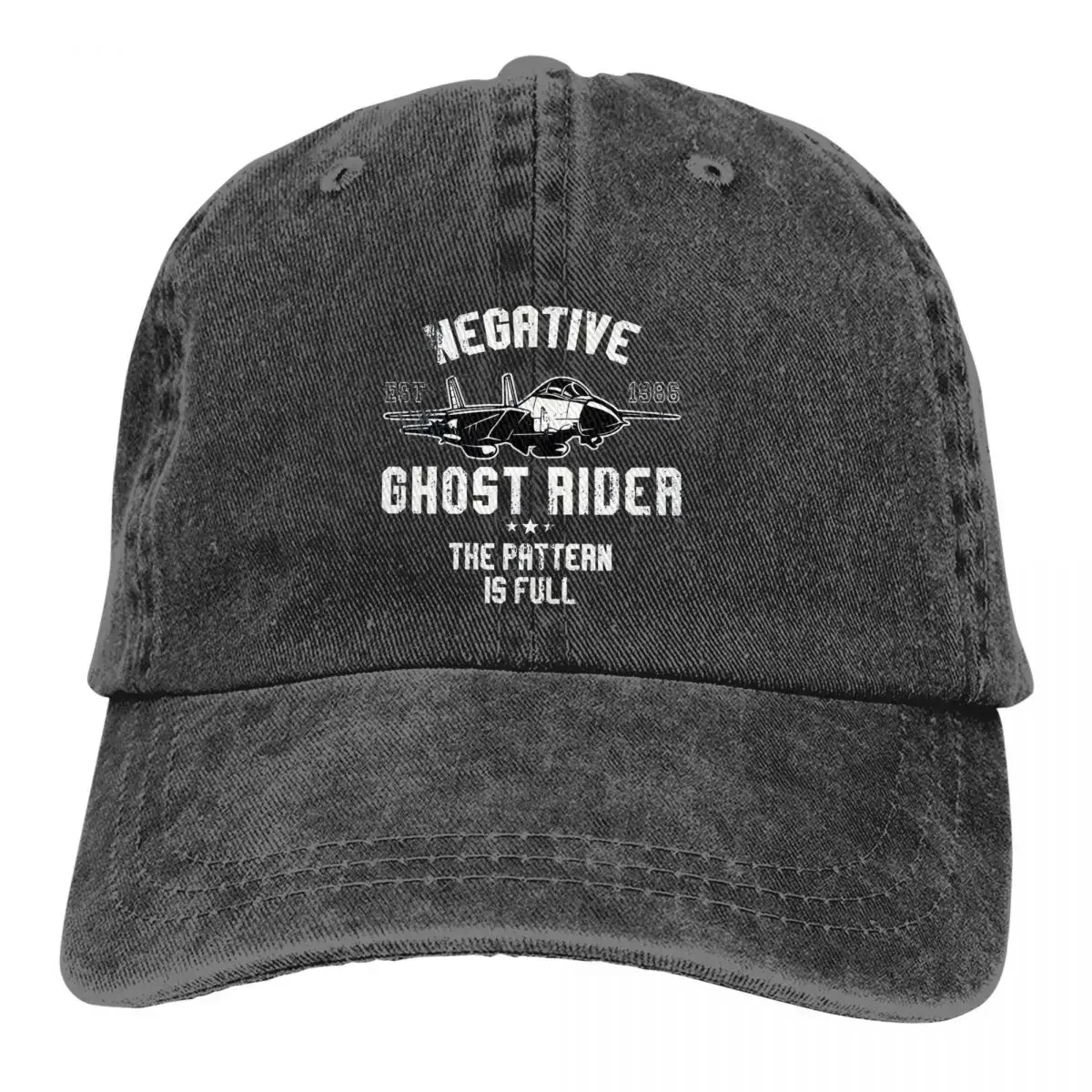 Washed Men's Baseball Cap Negative Ghost Rider Trucker Snapback Cowboy Caps Dad Hat Top Gun Maverick Goose Film Golf Hats