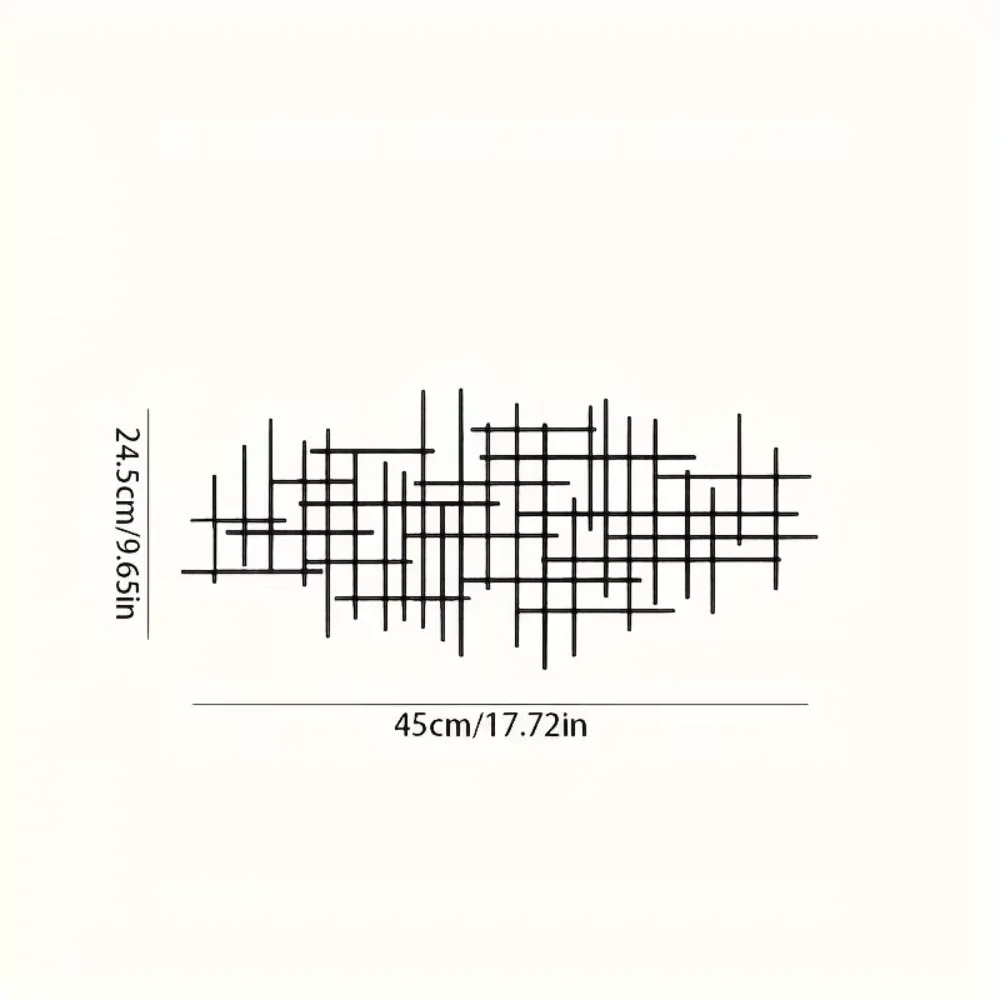 1pc Metal Wall Art Sculpture - Abstract Grid Cover. Geometric Pattern Wall Decoration.Wall Hanging Main Decoration.Wall Sticker.