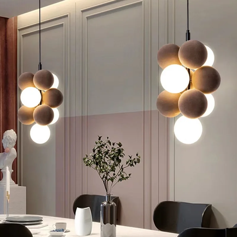 

CX495PD Chandeliers LED bubble lamp Holly horizontal Fabrics design ball lamp bedroom kitchen dining room Hanging Lighting