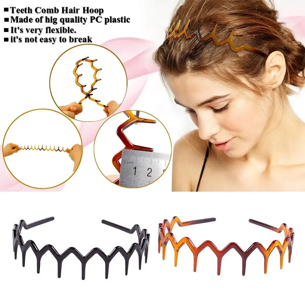 Black Metal Wavy Headband Men Women's Hair Band Head Headbands Headwear Accessories Hair Hairband Holder Sport Bands Bangs X1O9