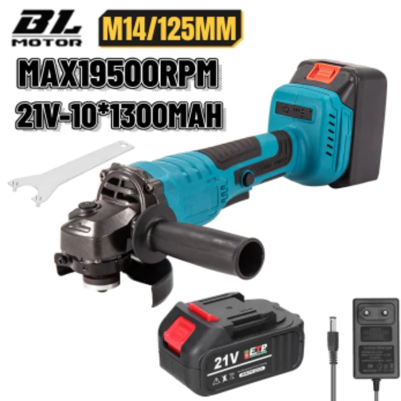 Smerigliatrice angolare M14 senza spazzole 19500 giri/min, macchina da taglio a batteria, smerigliatrice angolare elettrica da 125 mm, utensili elettrici per batteria Makita
