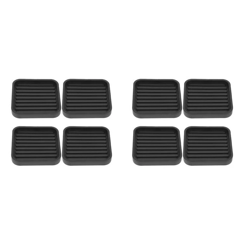 

New-8Pcs Square Rubber Furniture Caster Cups Anti-Sliding Furniture Pads Bed Stopper Floor Protectors