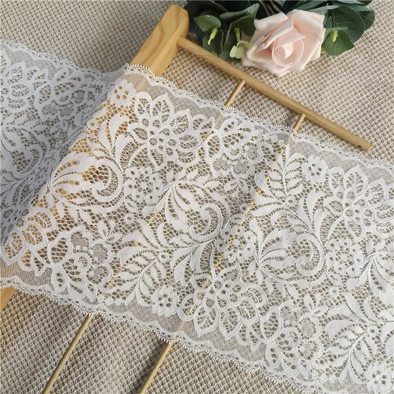 19.7CM Double Tooth Edge Brocade Ammonia Elastic White Wide Edge Bra Underwear Lace Clothing Accessories