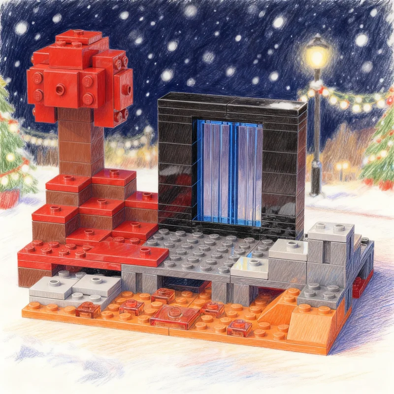 

112 деталей MOC Мой мир: Портал Нетер, конструктор, архитектурные блоки, игрушки для самостоятельной сборки, креативный подарок на Рождество, развивающий конструктор