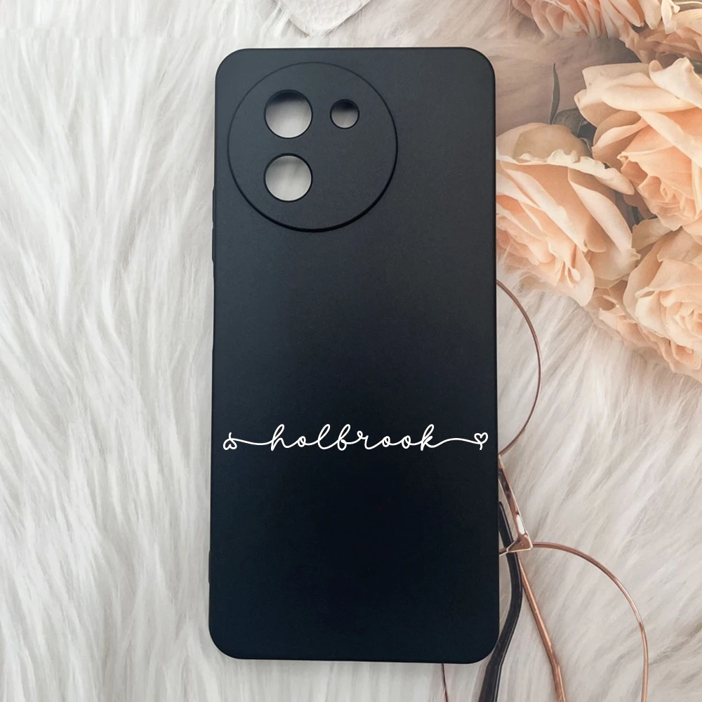 

For Doogee Note 59 Pro Plus Personalised DIY Name Letter Customized Soft Phone Case Note 59 Pro Black TPU Silicone Back Cover