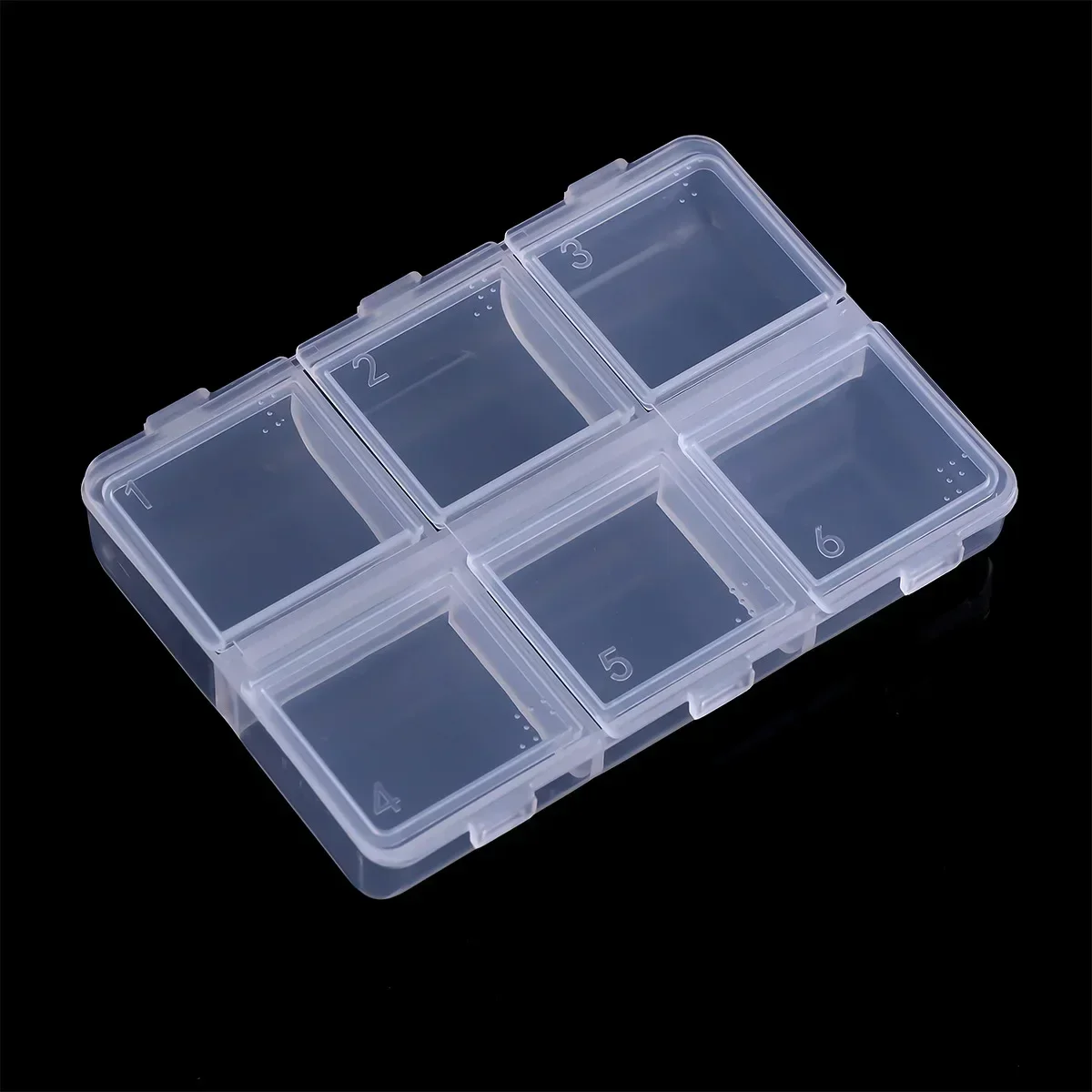 6/12 Grids Acrylic Nail Storage Box Rhinestones Nail Jewelry Container DIY Nails Organizer Empty Case Manicure Powder Beads Gem