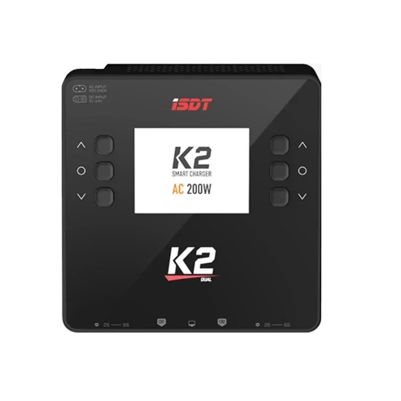 ISDT K2 AC 200W DC 500W x2 듀얼 채널 스마트 배터리 밸런스 충전기 (리튬이온, 리튬폴리머, 리튬하이브, 니켈수소, 납, 가오넹, 타투 배터리용) RC 모델