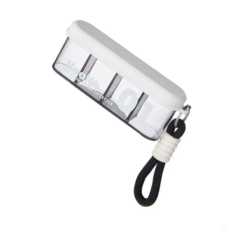 M89F Portable Keychain Pills Holder Container with Keyring Travel Pills Box