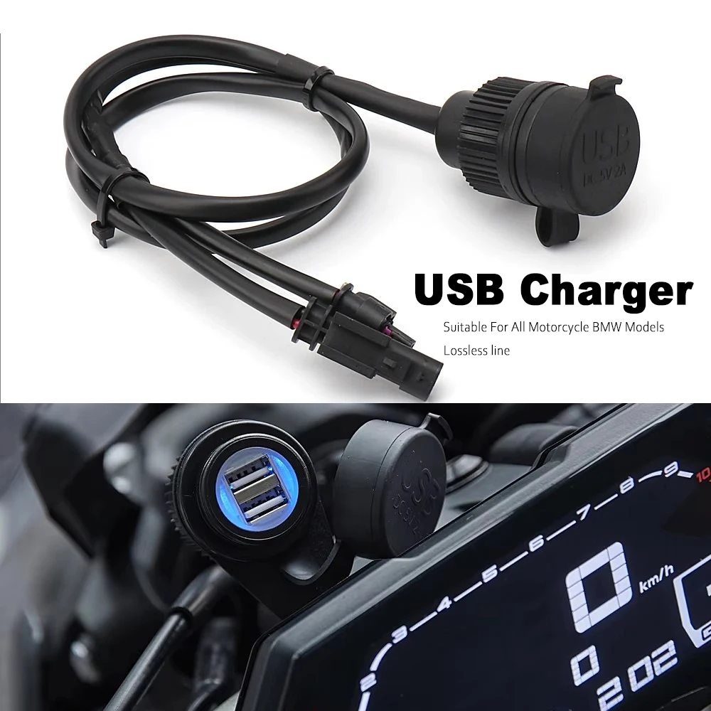 

Motorcycle Accessories Waterproof USB Charger Adapter Dual USB Port Quick Charge For BMW R1200GS R1250GS R1200R R1250RT R1200RT