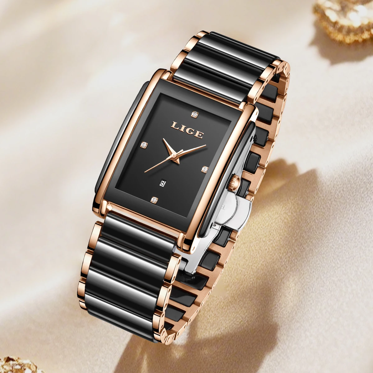 Elegancki zegarek damski LIGE, – Luxury Watch Japanese recenzja i cena