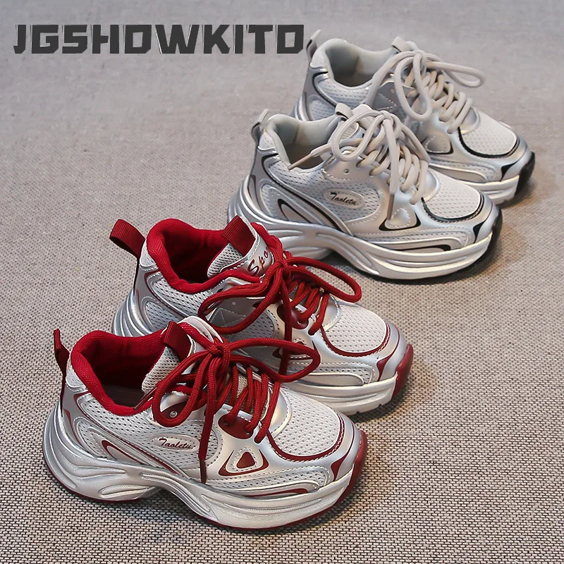 

Детские повседневные кроссовки JGSHOWKITO для девочек и мальчиков, модная спортивная обувь унисекс для детей, мягкая, нескользящая, дышащая школьная обувь
