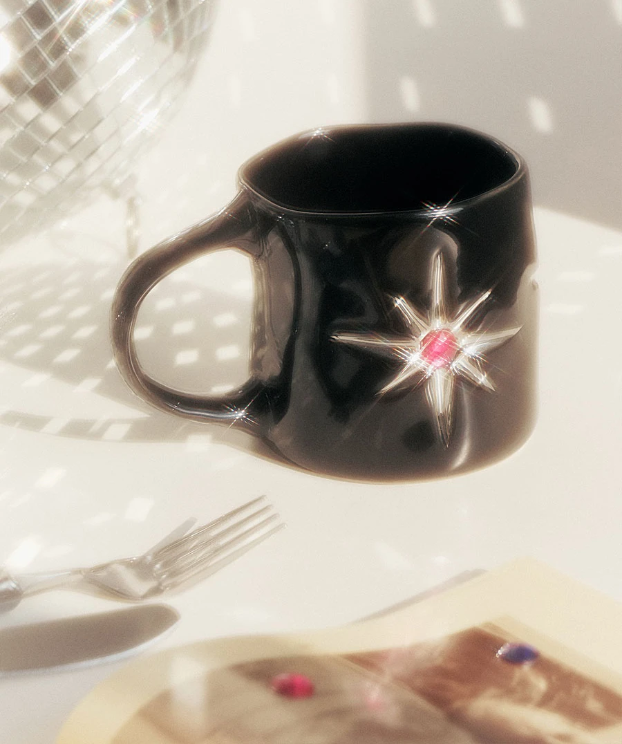 Imagem -03 - Estilo Luxuoso Galaxy Moon Starlight Cup Gemstone Pearl Ceramic Mug Presente Misterioso Retrô para Casais Copo de Água