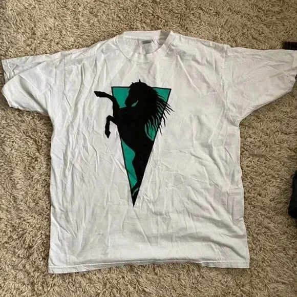 R&S Records Logo Rave White TShirt  Size Large