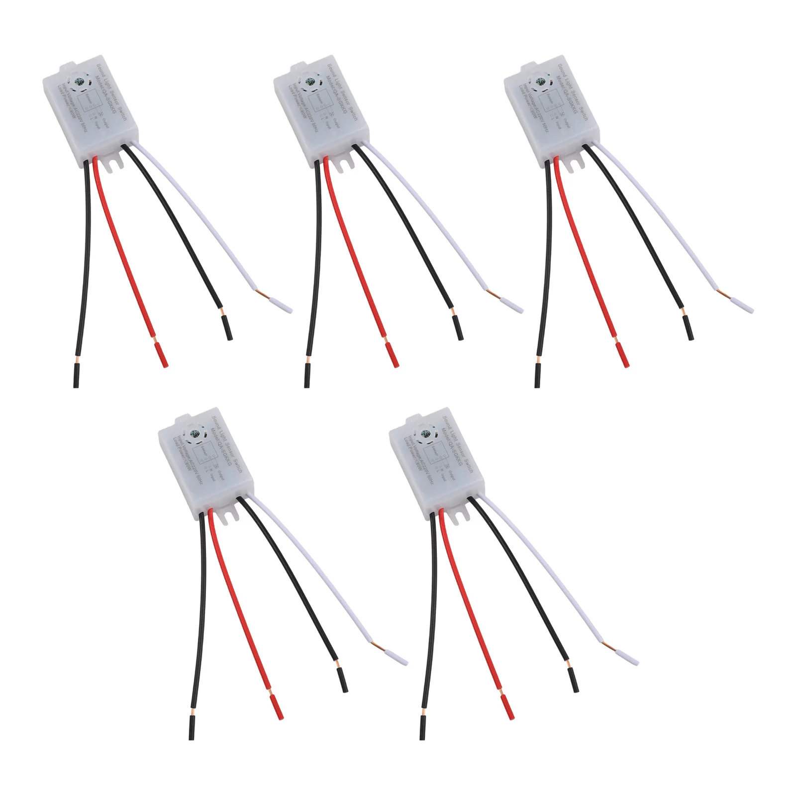 

Автоматический датчик звука, 5 шт., 220 В, для использования в помещении, высокая чувствительность, энергосбережение, идеально подходит для коридоров, ванных комнат, склад