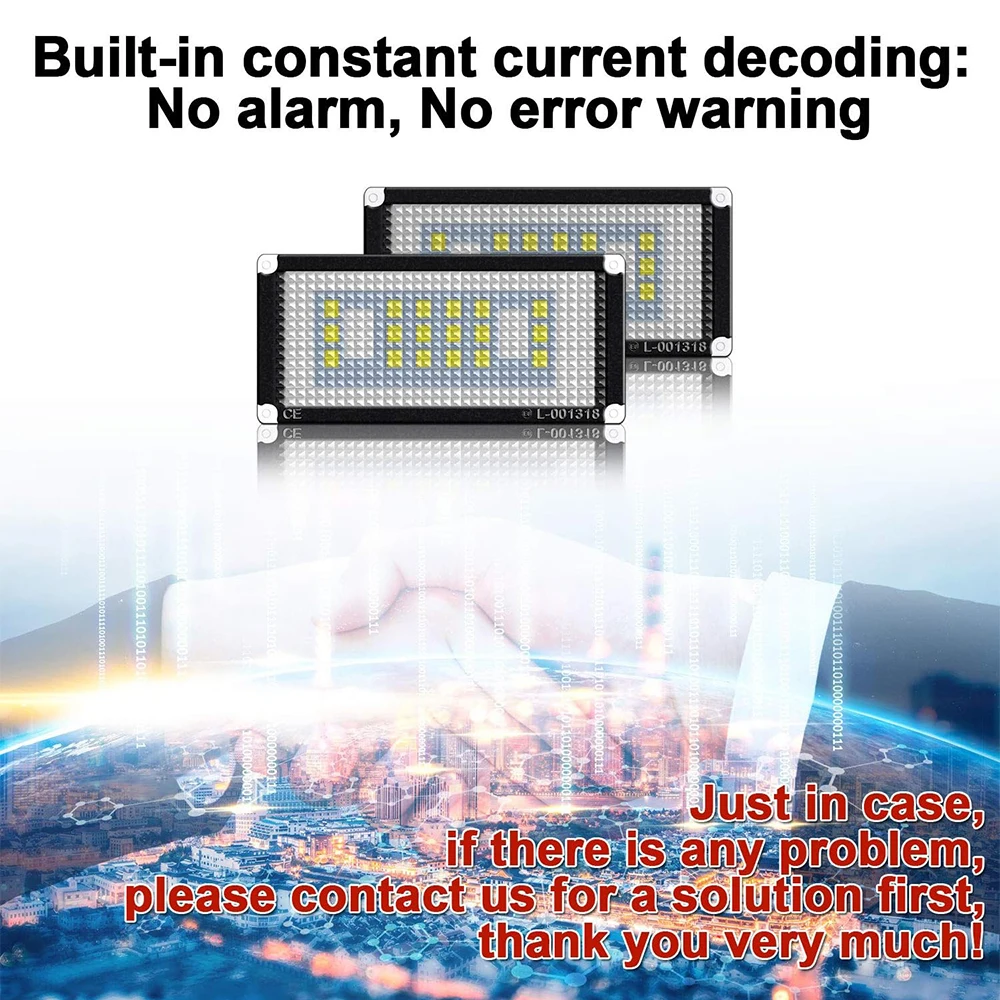 2Pcs Auto Tail Light Led License Plate Light Led Canbus White LED Bulbs for BMW 3 Series E46 4D 4DR 1998-2002 Car Accessories