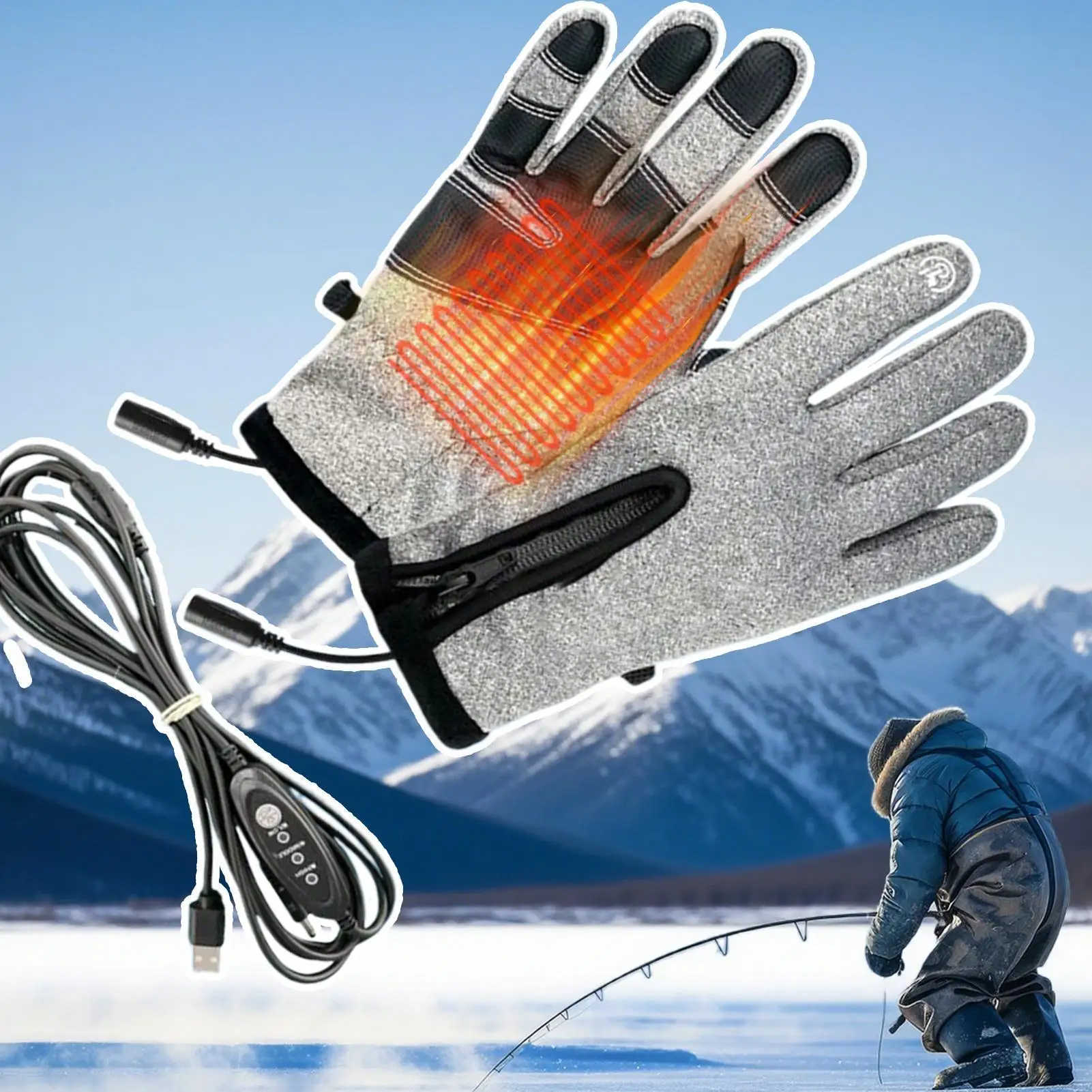 

Перчатки с электрическим подогревом, перезаряжаемые через USB, перчатки с сенсорным экраном, 3 настройки, зимние варежки, обогреватель для женщин и мужчин, поездки на работу