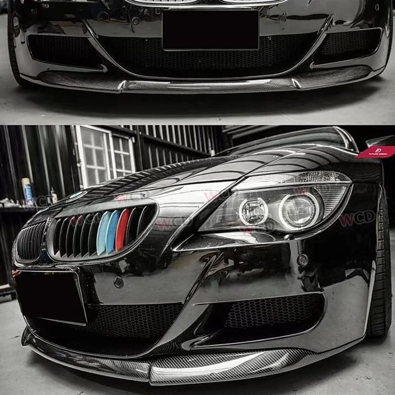 Real Carbon Fiber Front Bumper Lip Rear Diffuser Spoiler Rear Spoiler for BMW 6 Series E63 E64 M6 2006 - 2010 BodyKit