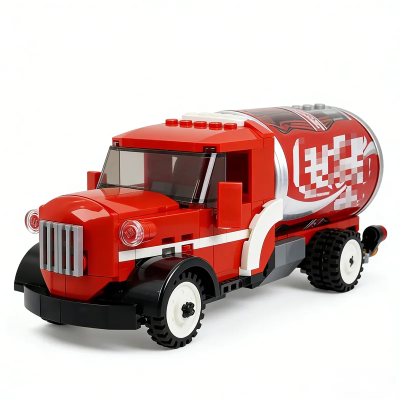 193 pezzi MOC camion cisterna vintage bevande analcoliche può modello di traffico cittadino blocchi di costruzione regali di Natale giocattoli da costruzione mattoni