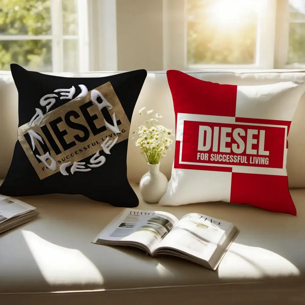 Diesel Cushion Cover Pillowcase Anti-dustmite Invisible Zipper Short Plush Sofa Cushion
