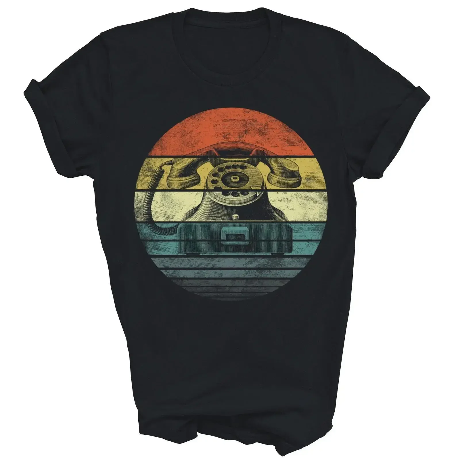 Vintage Phone Rotary Dial Telephone Call Center T Shirt  vintage Washed designer clothes streetwear Versatile fashion Stylish