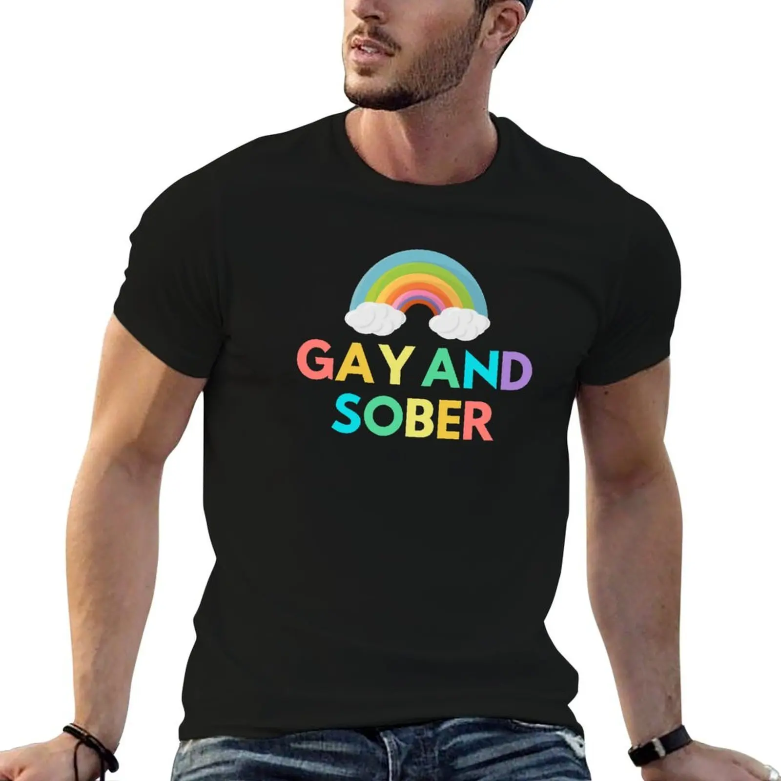 Gay And Sober Alcoholic Addict Recovery T-Shirt custom t shirt man t shirt mens graphic t-shirts funny