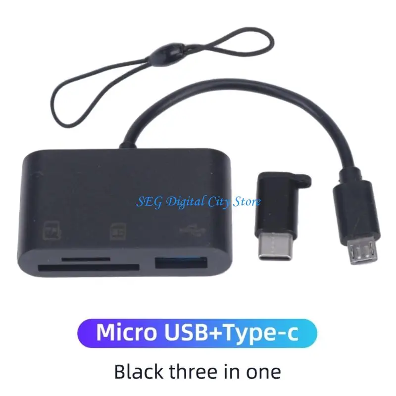 U75B Multifunction Micro USB TF Card Reader Type C Memory Card Reader Adapter
