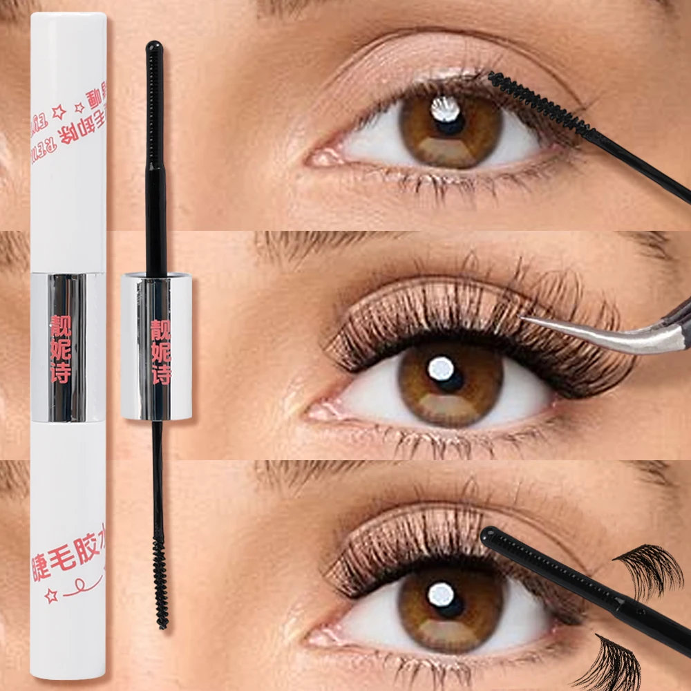 2-in-1 Remove Eyelash Glue and Eyelash Long Lasting Gluing DIY Lash Clusters Lash Adhesive Easy To Use Lash Remover Eyes Makeup