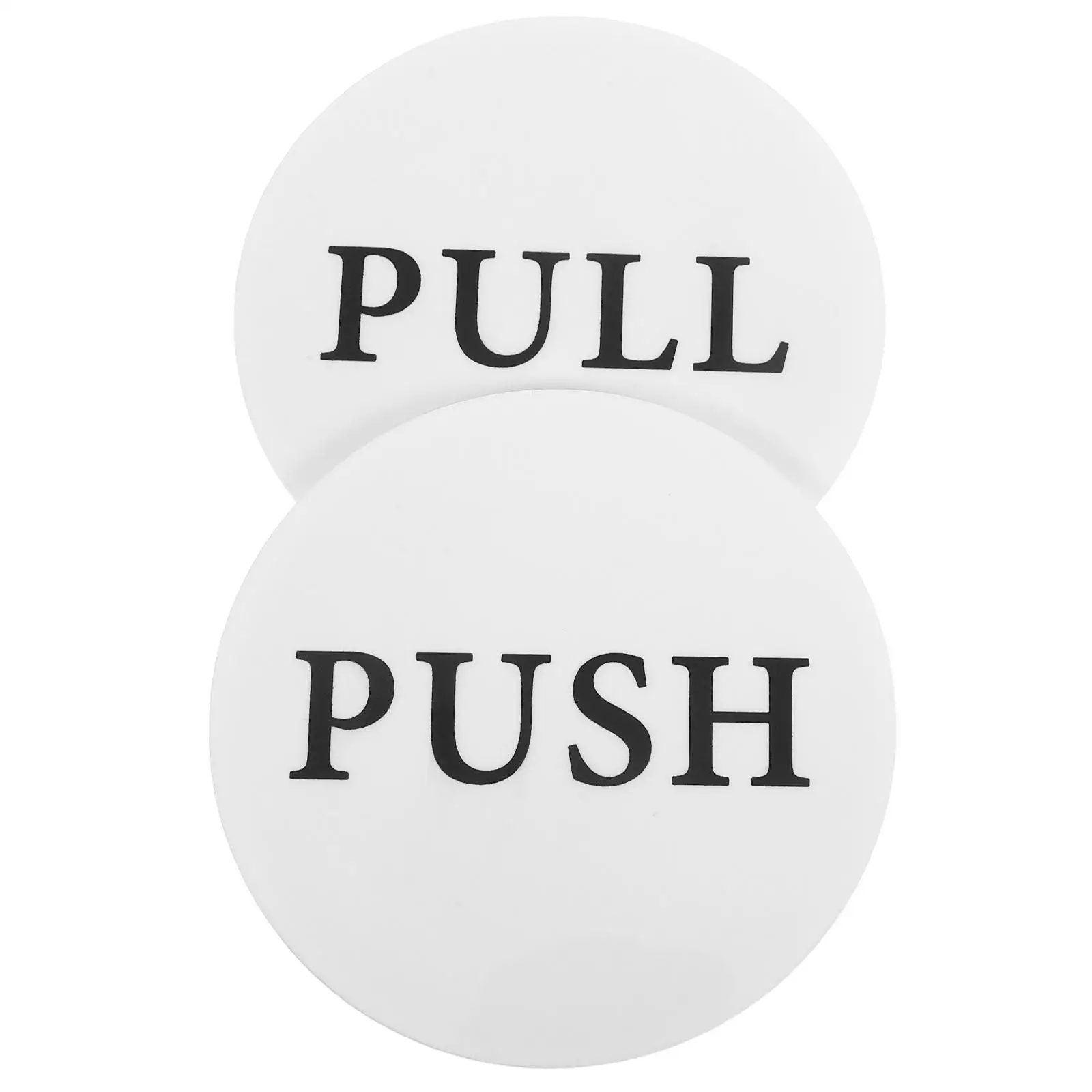 2 Pcs Acrylic Door Sign Self-adhesive Round Push Pull Marker for Business Office Doors Sticker Commercial Use Glass Door