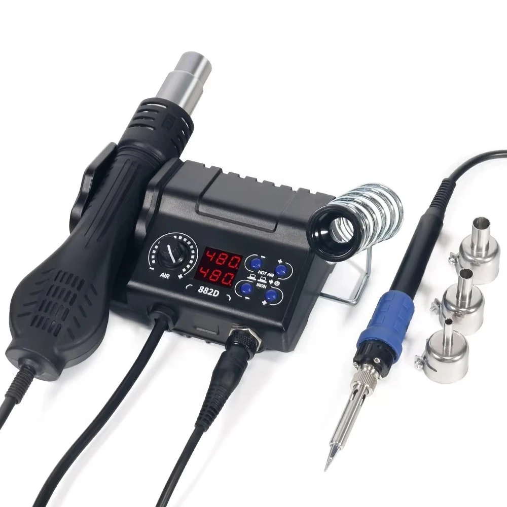 2 in 1 light solder gun BGA SMD temperature correction, hot air repair welding table