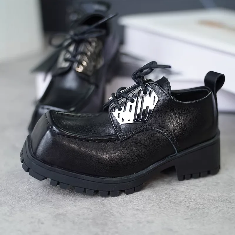 รองเท้าตุ๊กตา BJD สำหรับ ID75 YC77 AM77 UF75 รองเท้าหนังสีดำแฟชั่นตุ๊กตา อุปกรณ์เสริมตุ๊กตา ของขวัญ DIY