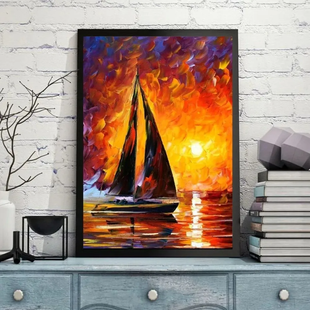 L-leonid Afremov Oils Poster  Art Poster Retro Canvas Paper  Room Bar Cafe Vintage Decorative Painting