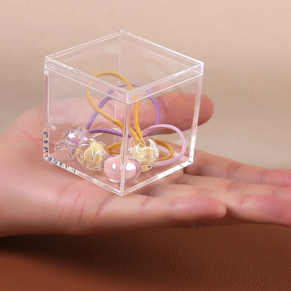 

3Pcs Plastic Display Case Square Cube Showcase for Cosmetics Stamps Mini Storage Box Display Organizer with Fine Craftsmanship