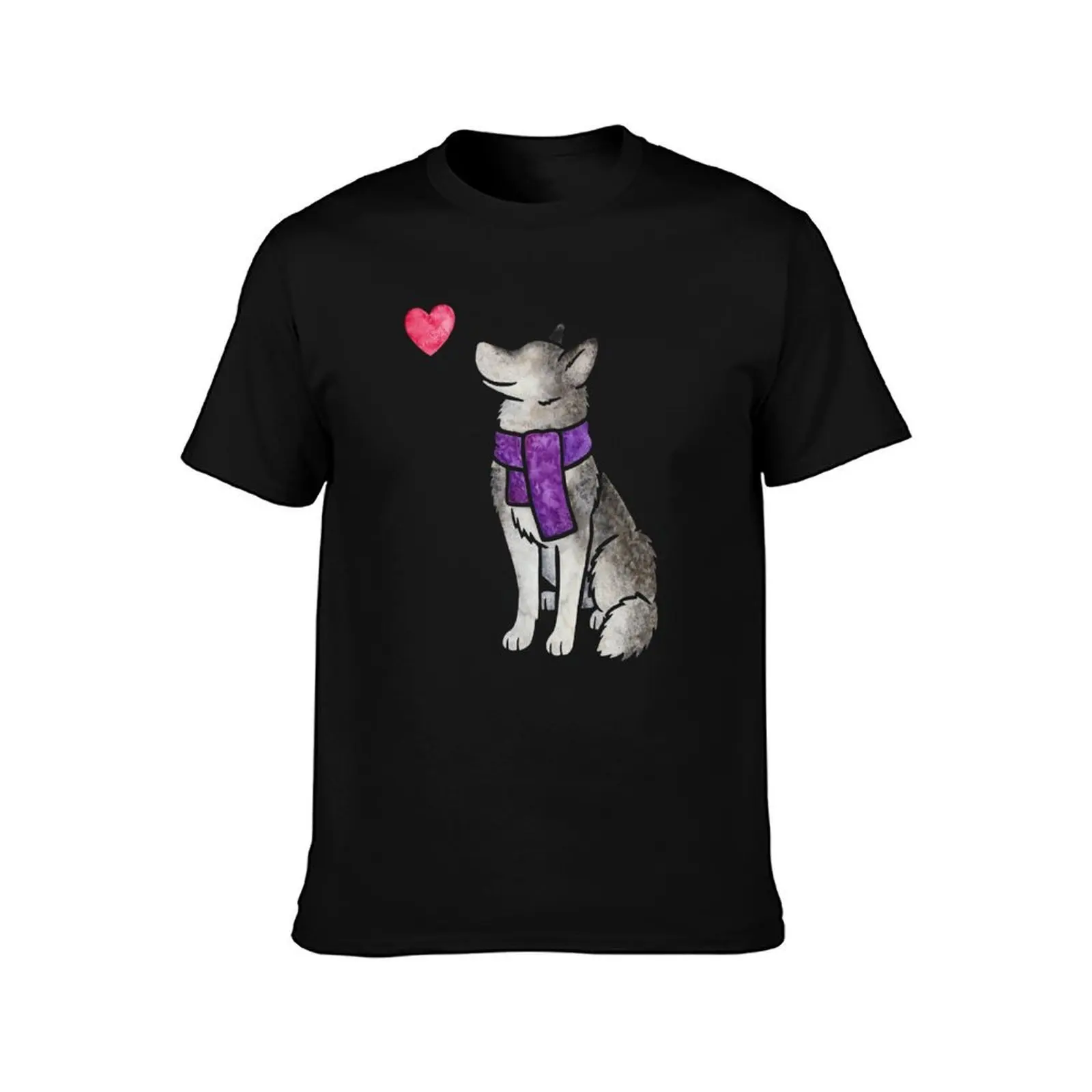 Watercolour Siberian Husky T-Shirt, Summer Casual Cotton Tee, Oversized Streetwear Tops, Vintage Graphic Print, Unisex Men Women