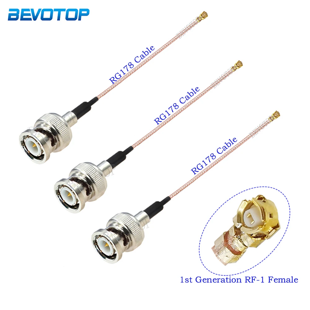 1Pcs RG-178 BNC Male to u.FL IPX-1 Female Connector BNC to IPX RG178 Cable Pigtail RF Coaxial Antenna Extension Cord RF Jumper