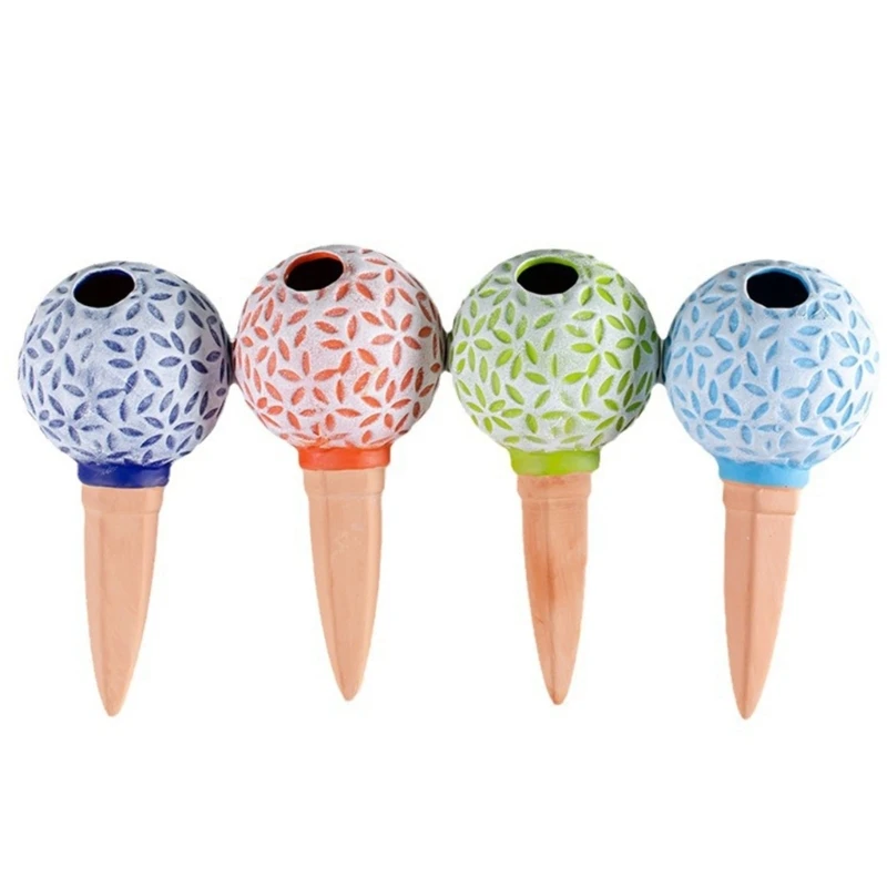 

Self Watering Spikes Set of 4 Terracotta Plant Watering Stakes Device Indoor