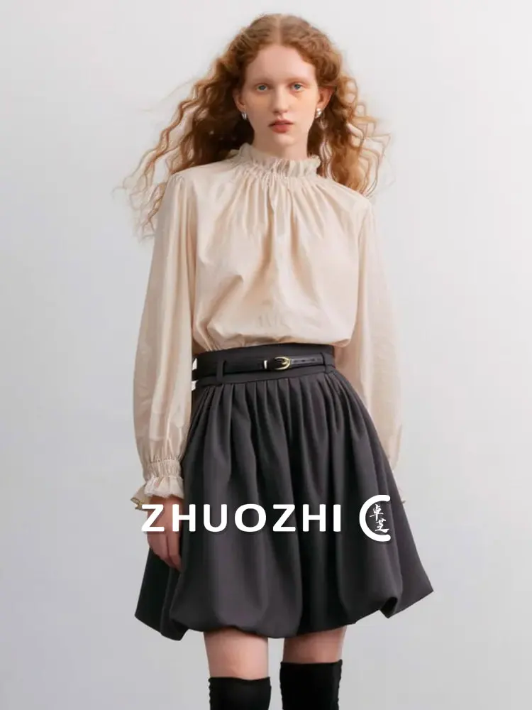 

Юбка А-силуэта с высокой талией, пышная, средней длины, весенняя новинка, универсальная женская юбка, удобная, дышащая, свободная.