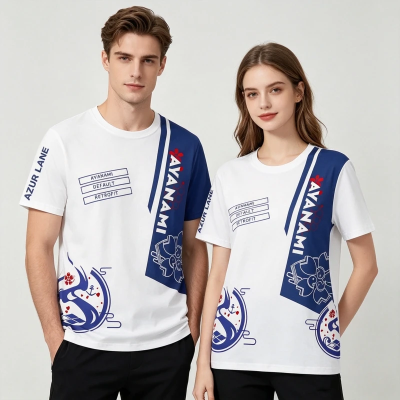 

Anime Azur Lane Ayanami Kriegsmarine Special Destroyer Print T-shirt Fans Gift Short Sleeve O-neck Tops Casual Cotton Tees