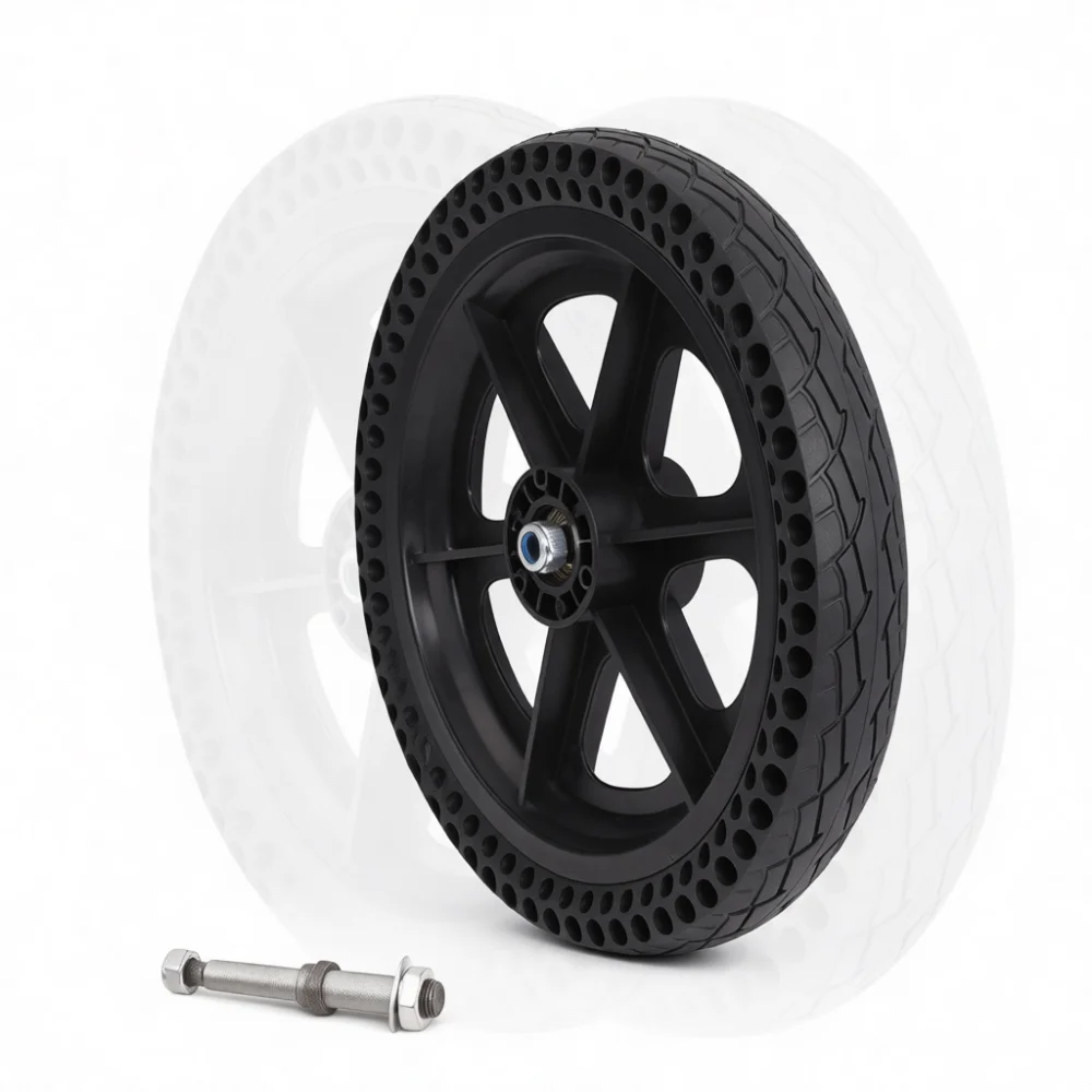 For Yubang Wheelchair Rear Replacement Wheel 12 5 Inch Solid PU Tire Honeycomb Structure Non Inflatable Accessory Gray