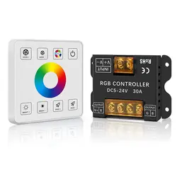 RF Wireless Wall-Mounted Touch Panel Dimmer Switch, DC 5-24V 30A RGB LED Strip Controller for 5050 3528 LED RGB Strip