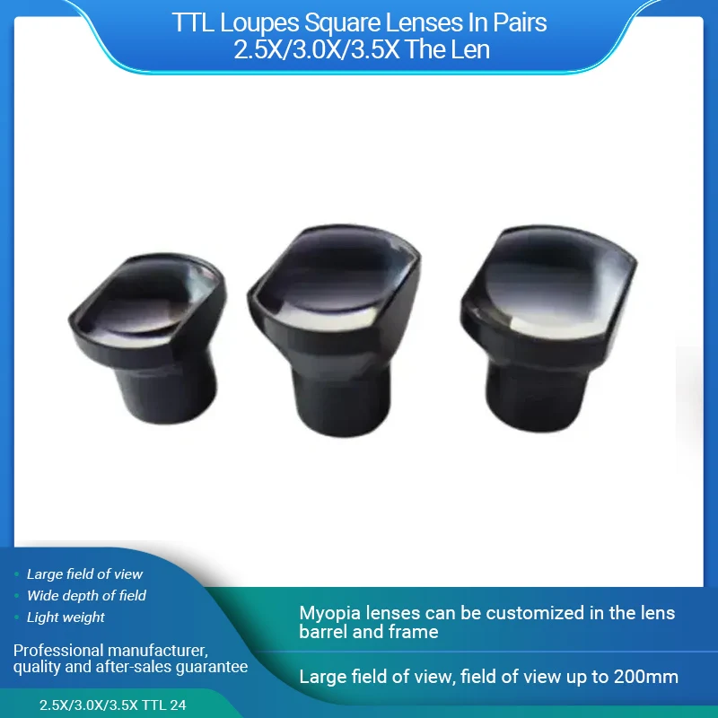 New Arrival TTL Loupes Square Lenses In Pairs 2.5X/3.0X/3.5X(Through The Lenses) The Len Used To Make TTL Dental Surgical Loupes