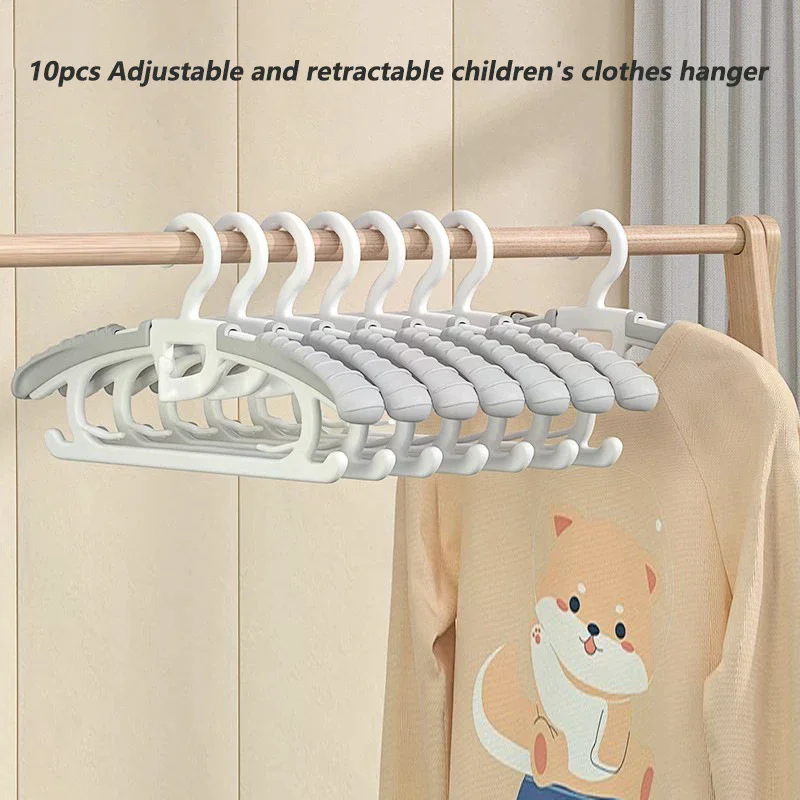 

10pcs Child Wide Shoulder Thickened Non-slip Clothes Hanger Household Clothes Rack Clothes Drying Rack Plastic Clothes Hanger