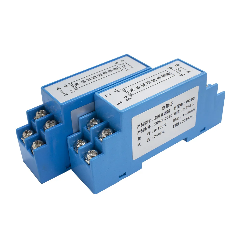 Transmisor de temperatura de carril guía PT100, módulo transmisor de temperatura de grado 0,2 0-10V/0-5V SBWZ-2280