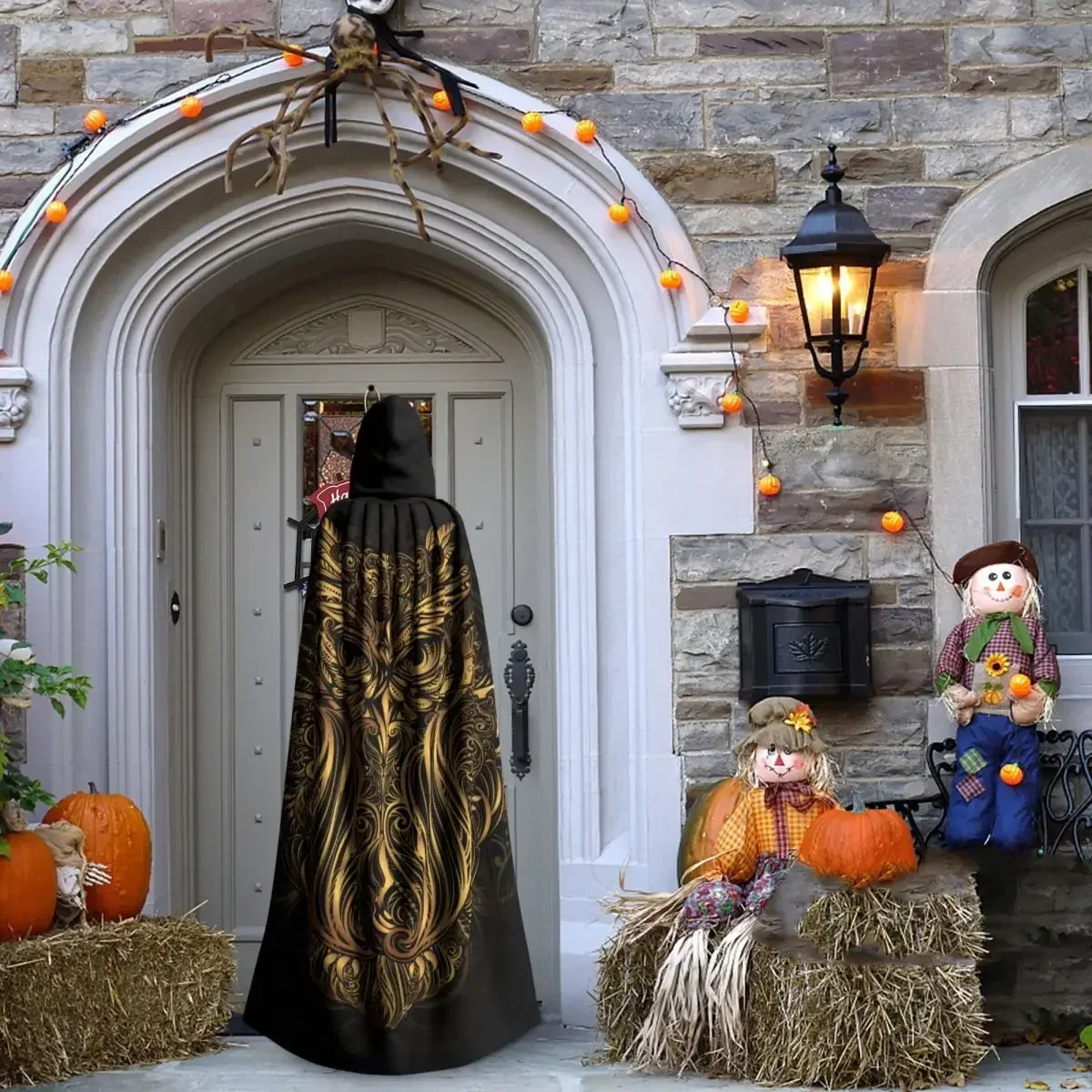 토토믹 및 마스코트 올빼미 후드 망토 폴리에스테르 유니섹스 마녀 케이프 의상 액세서리